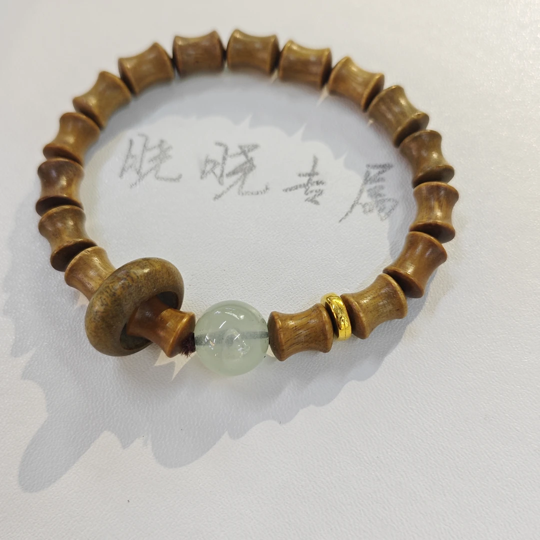 绿檀竹节单圈手串D006 dj