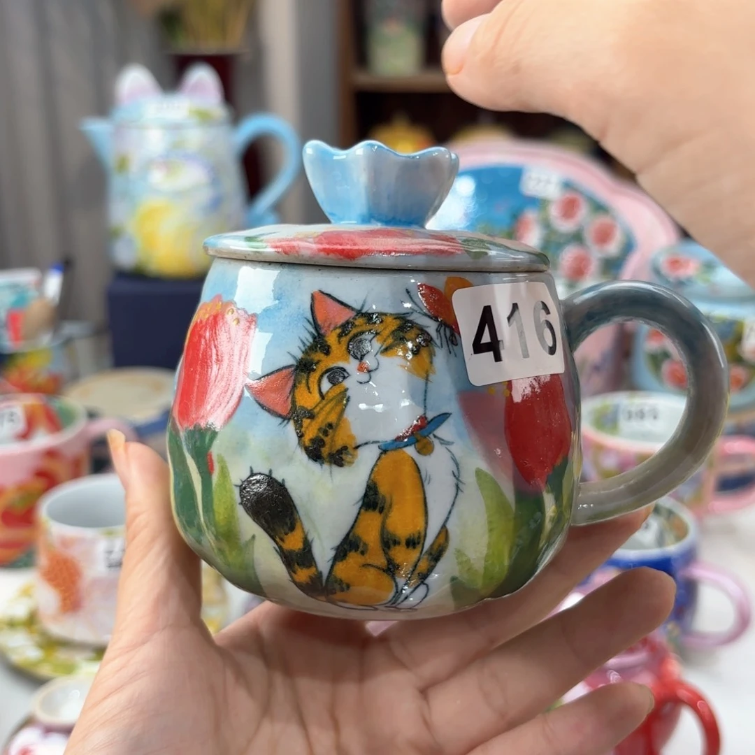 景德镇手绘高温釉下彩陶瓷茶具