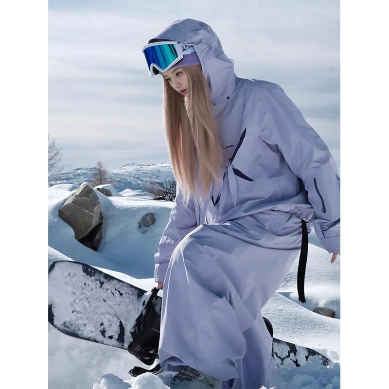 KSKM淡紫色滑雪服套装女2025秋冬新款户外星芒设计加厚雪服穿搭男