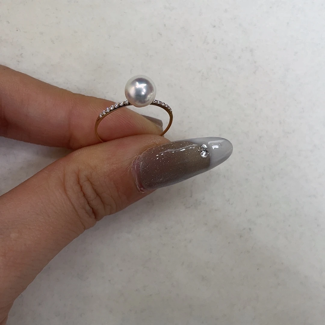 海水珍珠戒指14K金镶嵌
