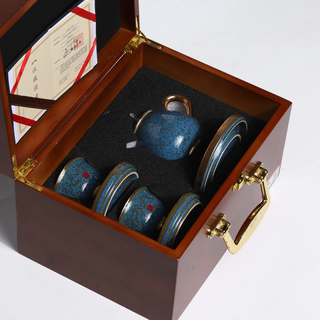【非遗茶空间】钧御官窑七头龙蛋小套组  过年送人好礼中式茶具茶杯