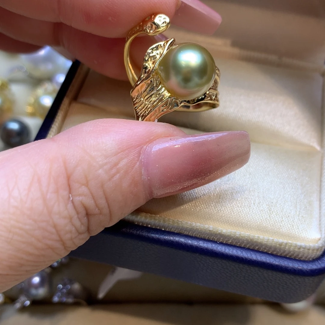 银S925镶嵌戒指海水珍珠