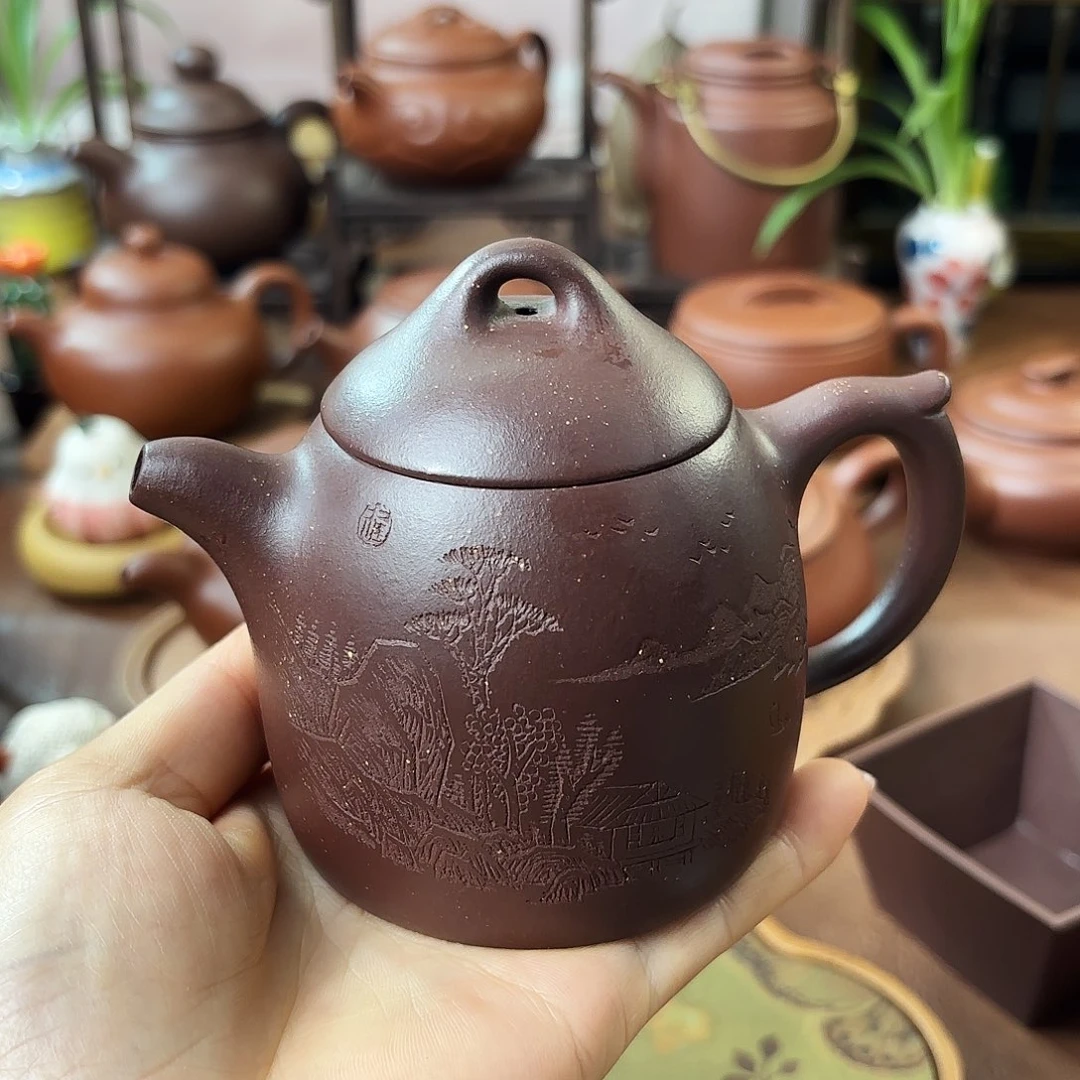 紫砂茶壶秦权 紫泥