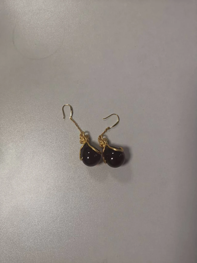 【次第花开】R 琥珀凤九耳环