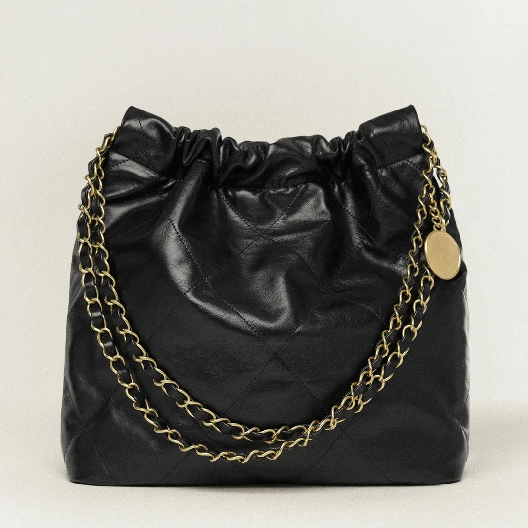 大号垃几袋黑色单肩包百搭枕头包包女轻黑色