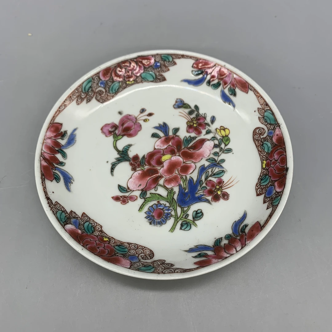 82512097*清雍正粉彩花卉纹碟/瓷器八/江苏省文物总店/J