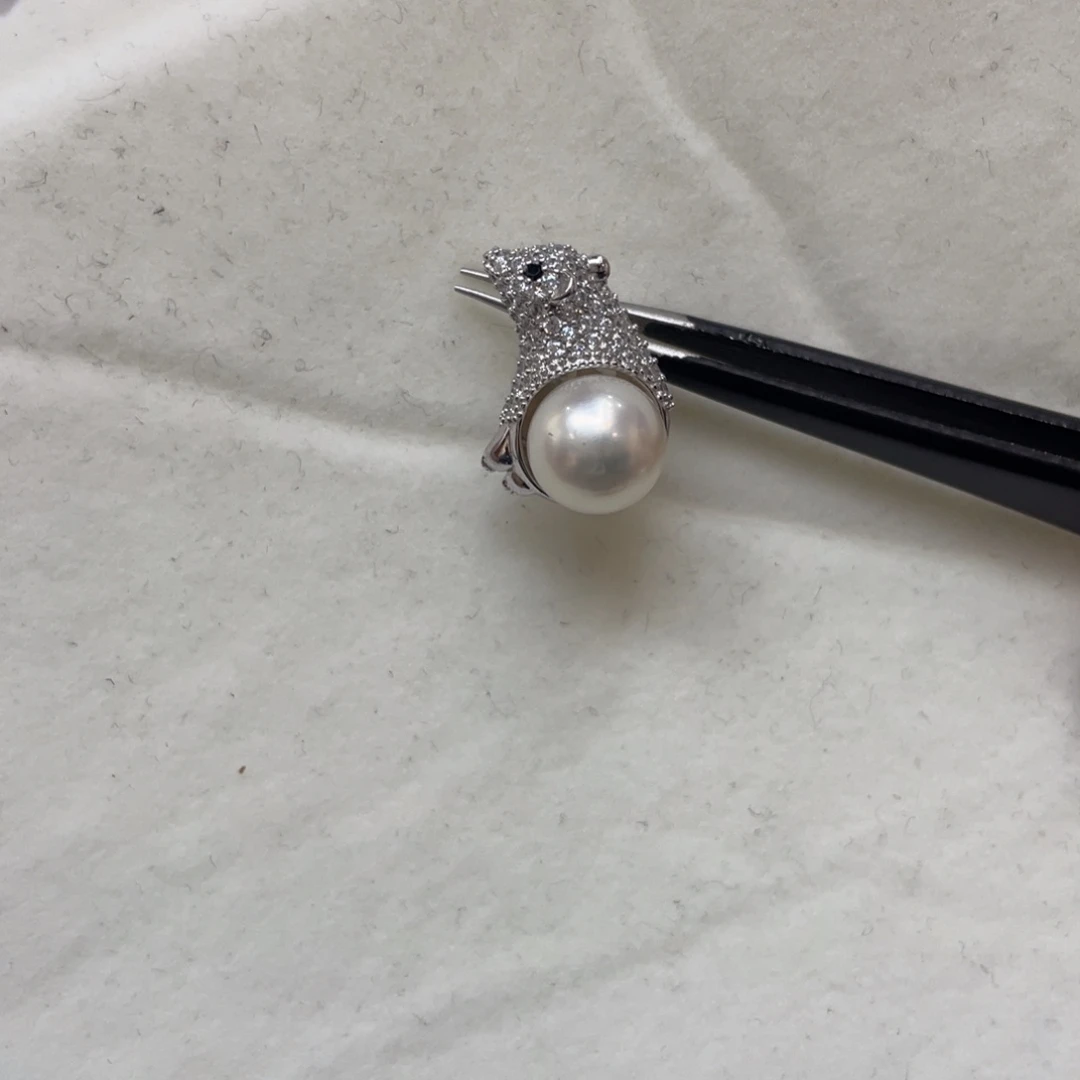 海水珍珠银S925镶嵌吊坠(不含链)