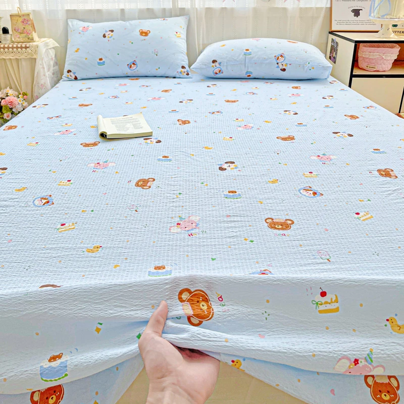 小清新双层纱床单单件2025新款加厚透气被单三件套学生宿舍单双人