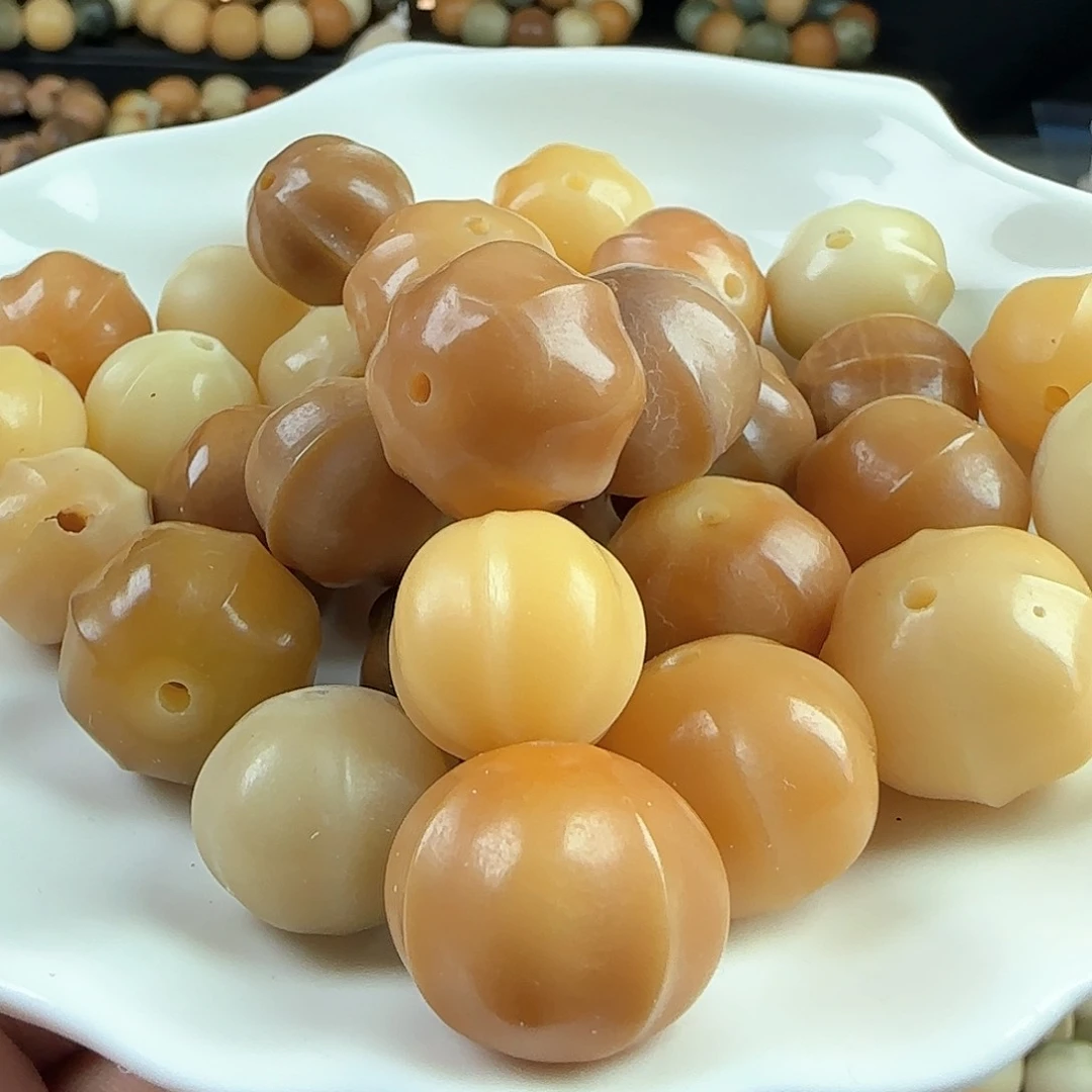 菩提根/象牙果手串瑕疵卡20鲨鱼背2颗有裂