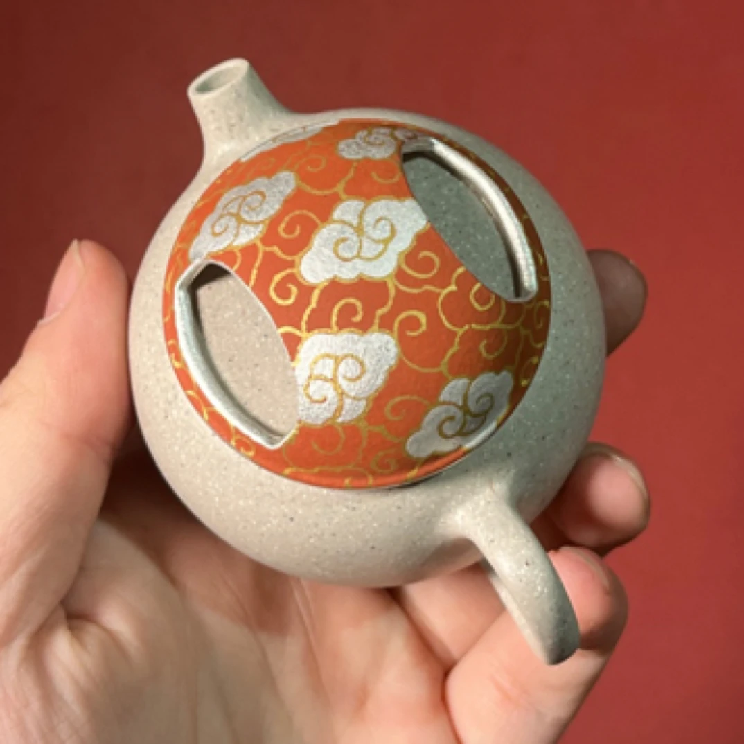 【南风】小圆满故宫白段泥珐琅彩金银彩紫砂壶