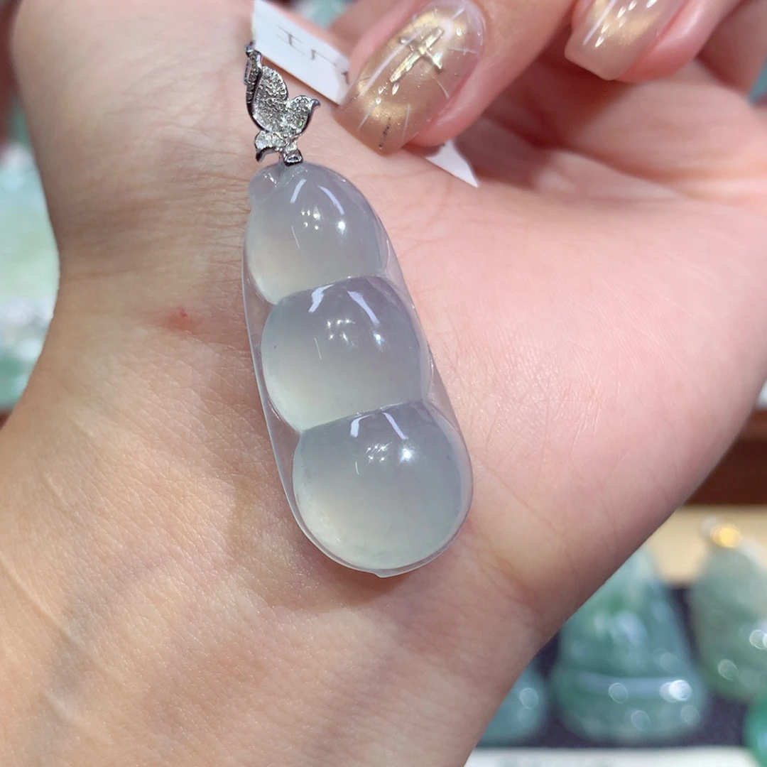 吊坠(不含链)18K金镶嵌翡翠