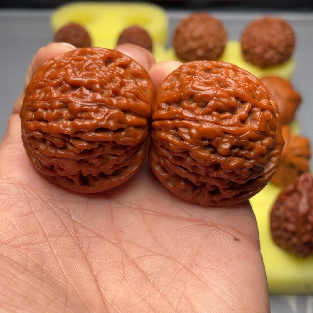 文玩核桃把件莲花42全品玩1年