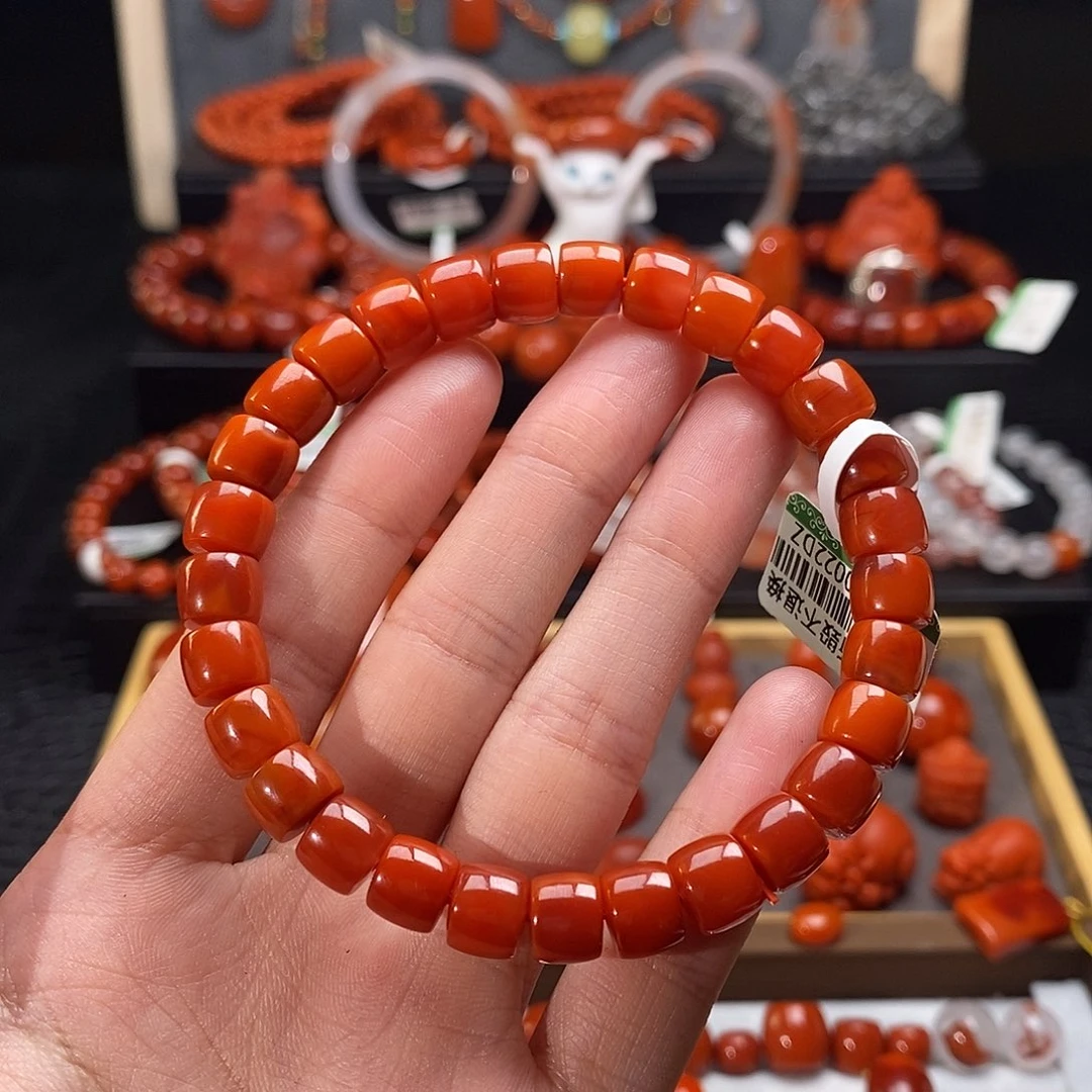 南红玛瑙未镶嵌四川凉山瓦西直切手串8mm