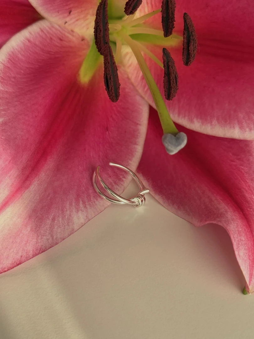 925银戒指 ｜高品纯银｜打结款开口戒·48h内退换