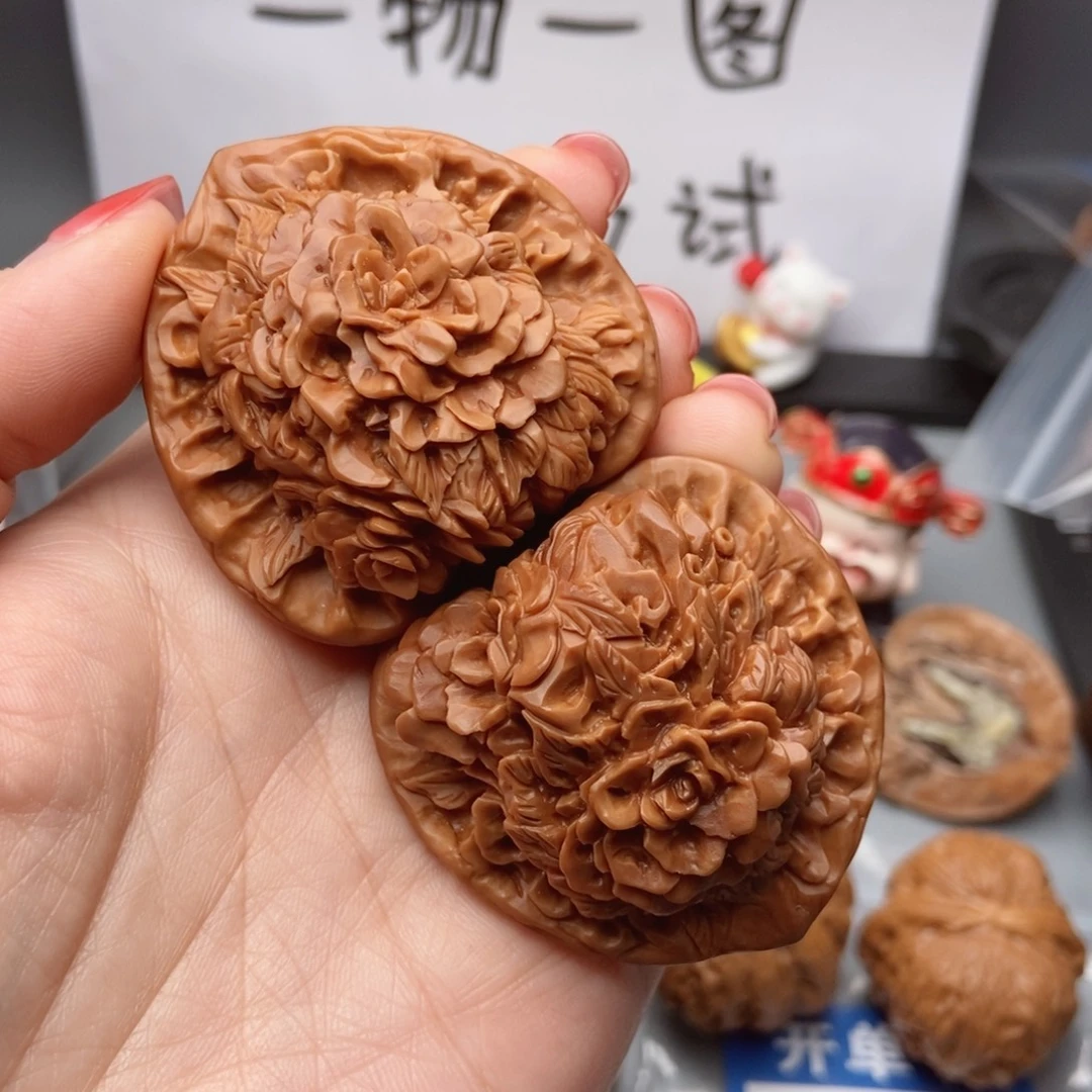 桃核吊坠花开福贵