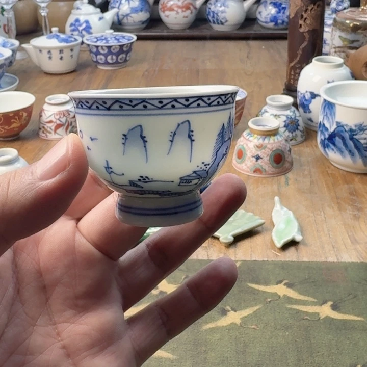 青花瓷器杯子茶具
