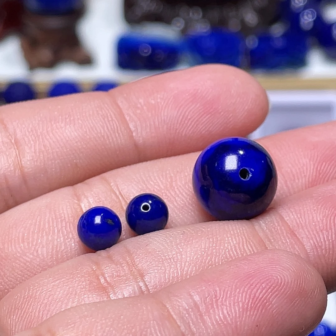 花***笑青金石未镶嵌高品12mm➕6mm两颗