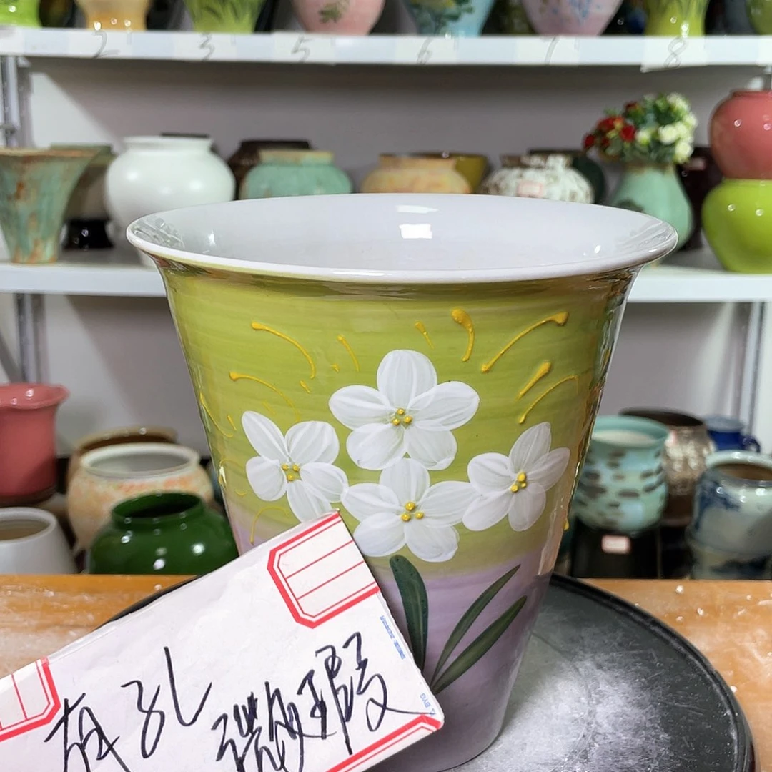 景德镇陶瓷花盆微瑕口16高20