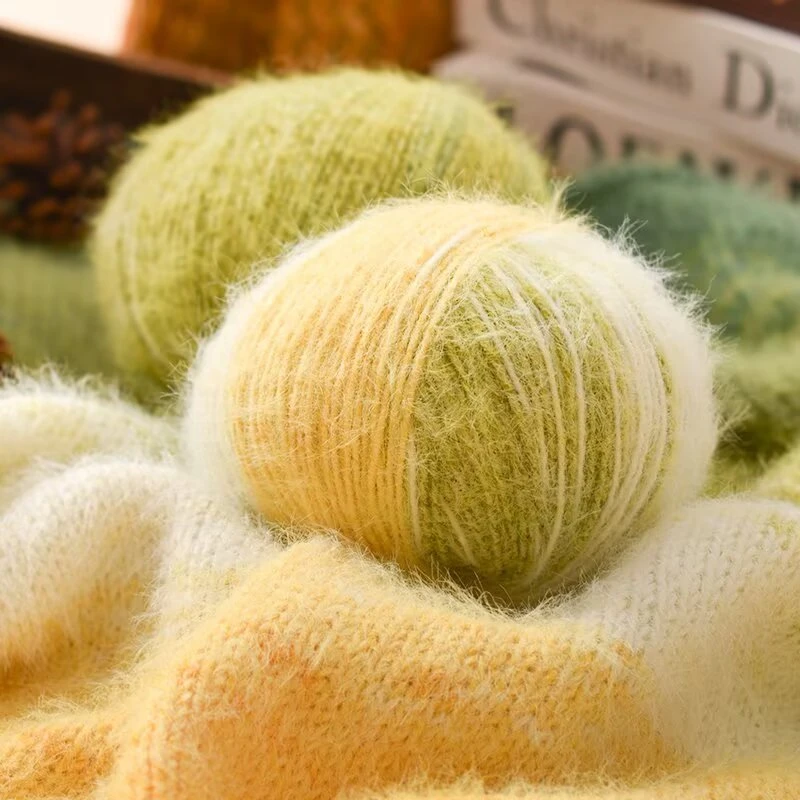 雪宝 混纺绒毛柔软钩针羊毛围巾编织彩色七星毯清仓送工具南极人