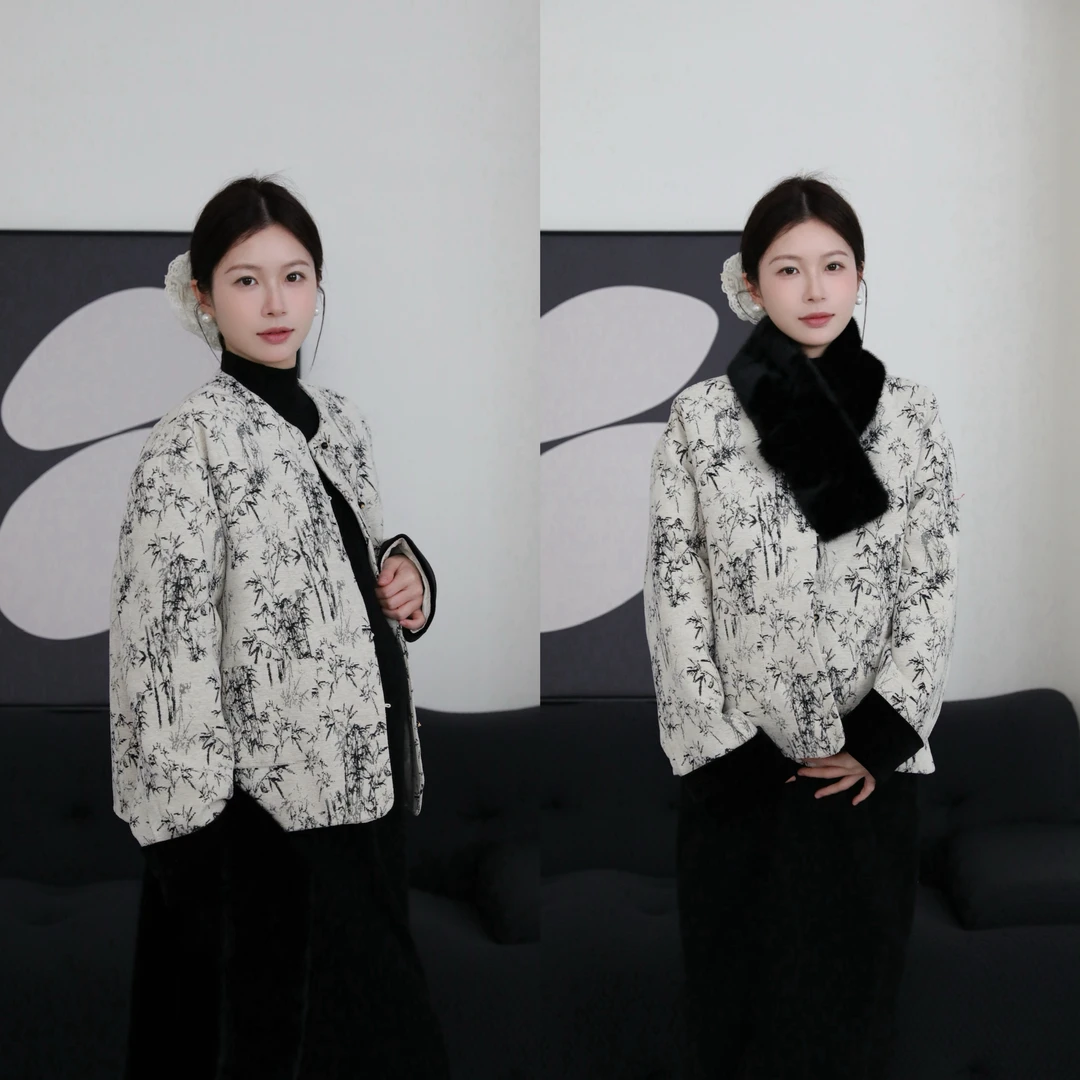 senenmu 【新中式羽绒外套】秋冬气质高品质羽绒小外套孕妇装