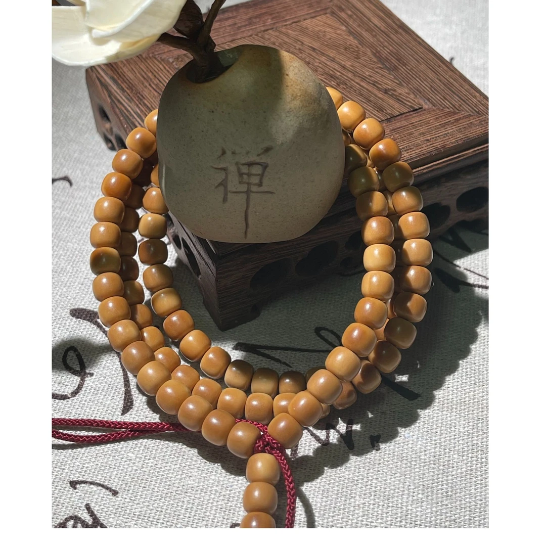 白玉菩提卡8老型脖挂108颗