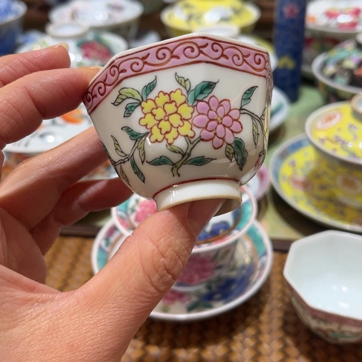 手绘茶杯盖碗陶瓷