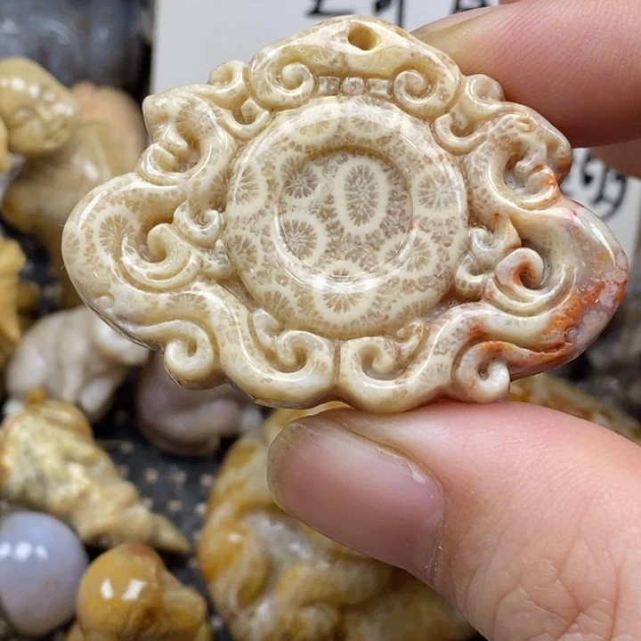 硅化珊瑚（珊瑚玉）未镶嵌颈饰