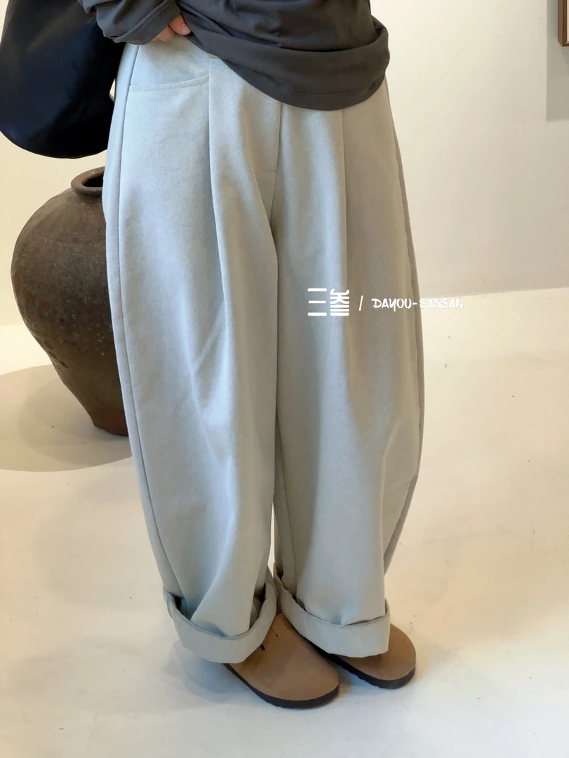 SANSAN 韩版阔腿西裤春季新款高腰显瘦时尚通勤百搭镰刀休闲裤女