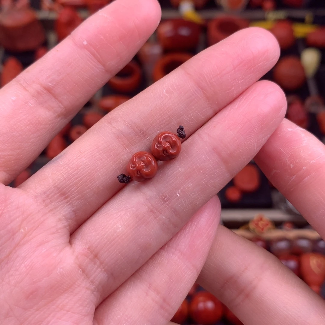 南红玛瑙未镶嵌笑佛弟子珠6+