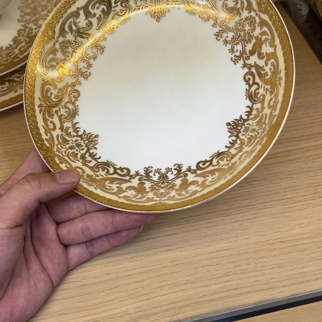 瓷片8寸深菜盘两个一单