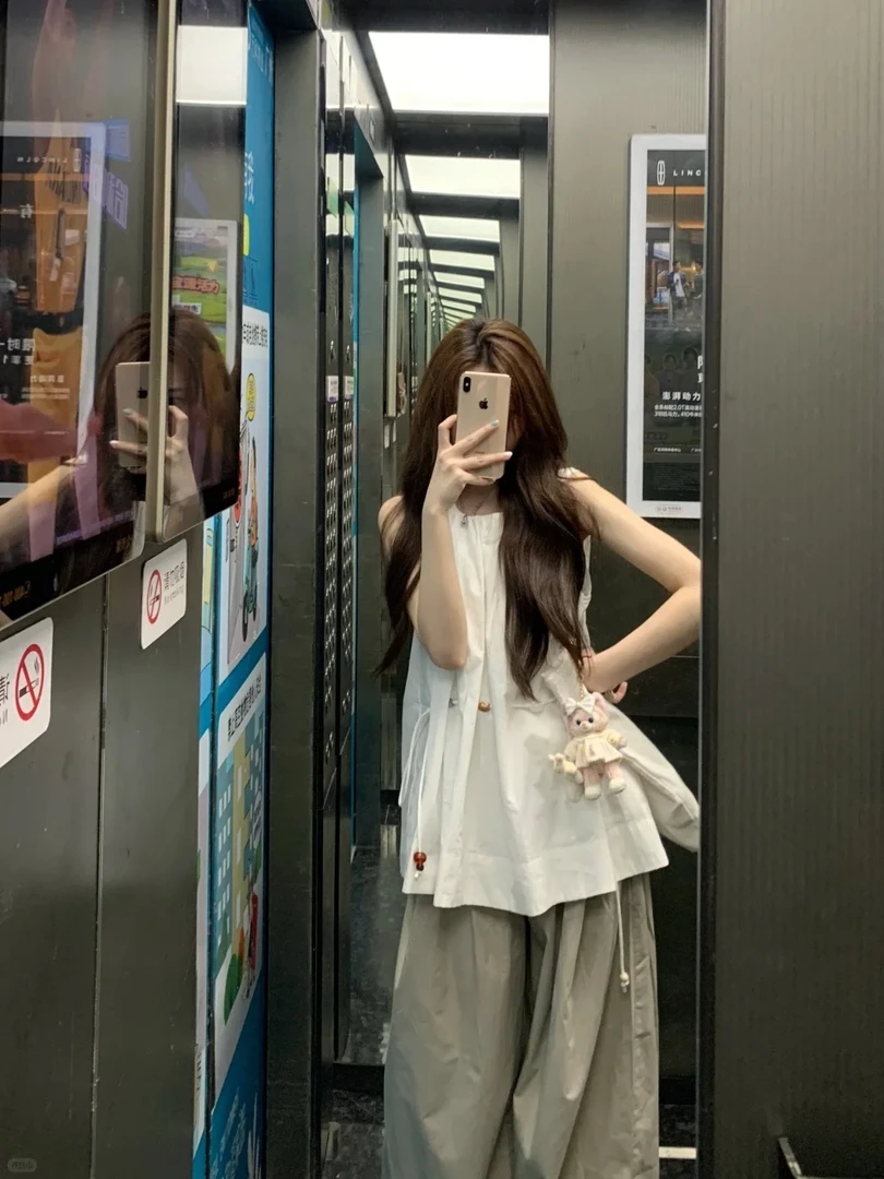 甜美可爱风纯色裙摆可外穿睡衣女夏季2025新款舒适长裤套装家居服