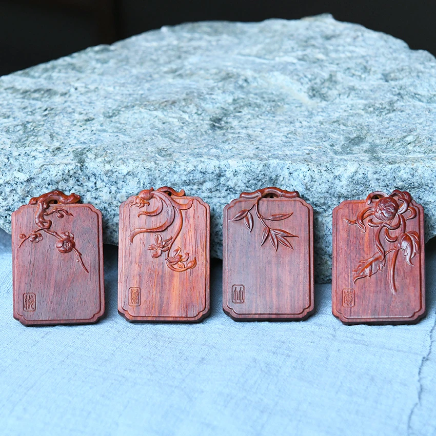 印度小叶紫梅兰竹菊461平安无事牌批发中国风木质手工艺礼品