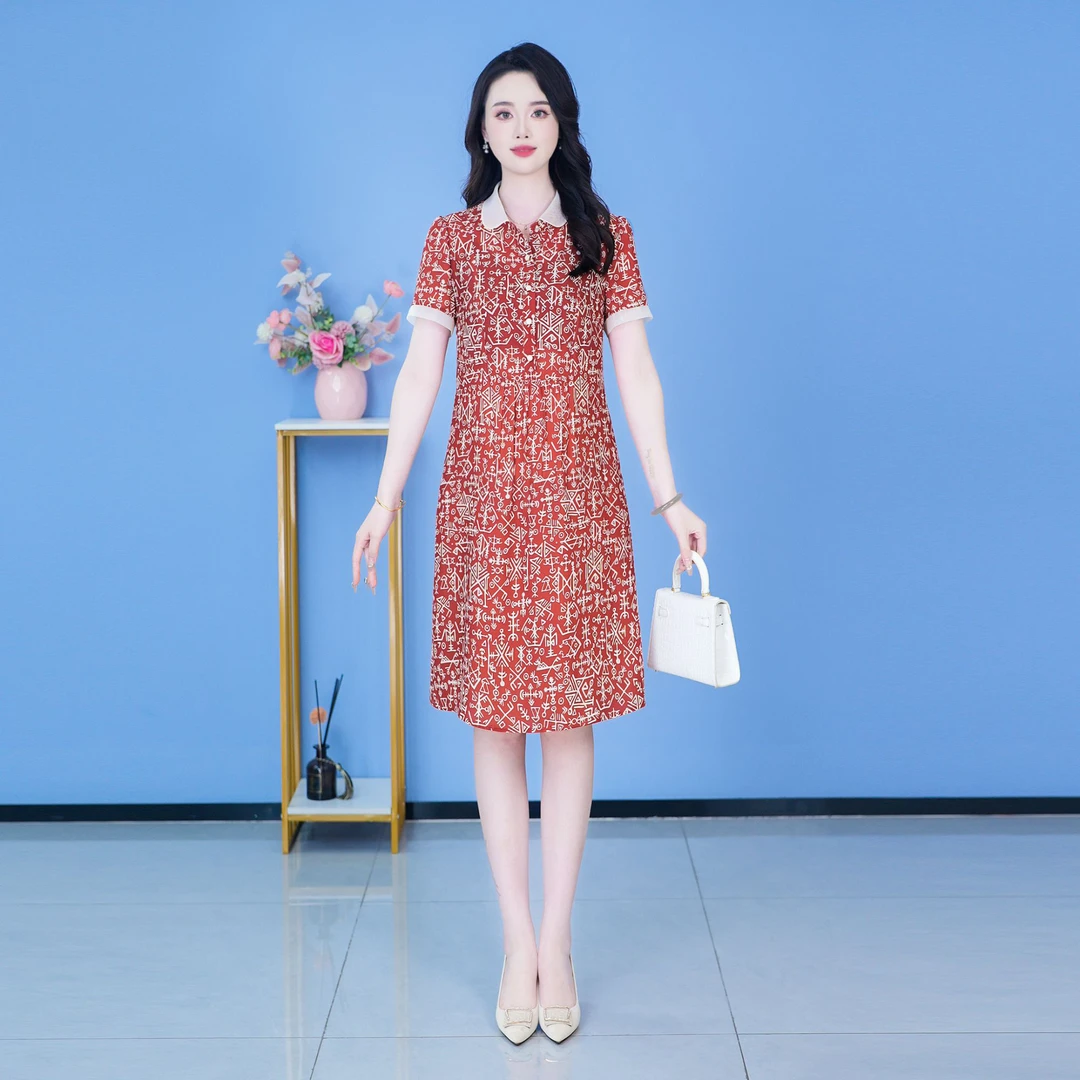 【SJYH1169】2025年夏季新款时尚优雅减龄连衣裙显瘦气质