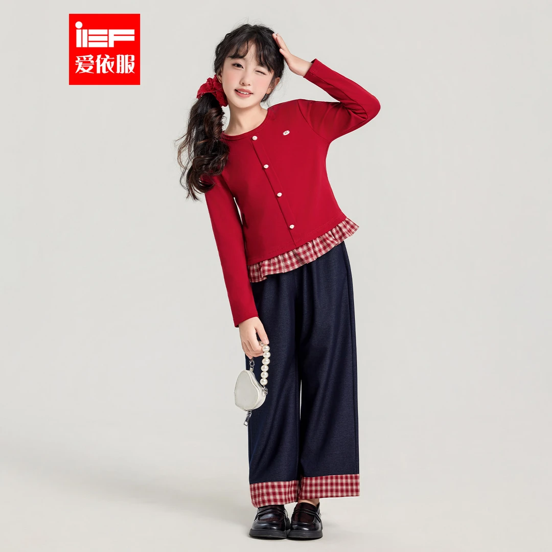 MINIIEF【爱依服童装】2025秋季新款韩系风时尚洋气女童上下套裤