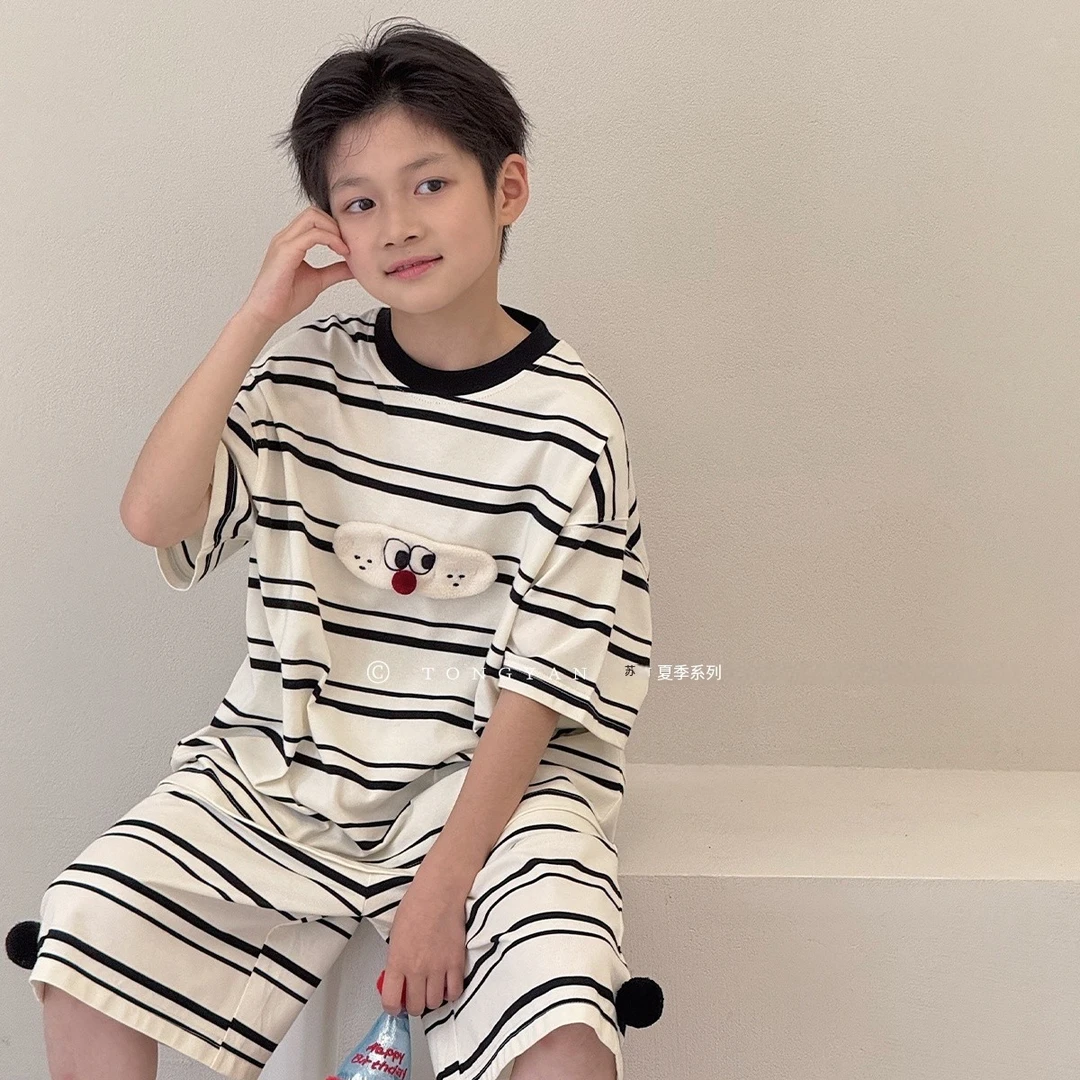 男童睡衣2025夏款套装亲子装儿童短袖家居服空调服两件套TY70939