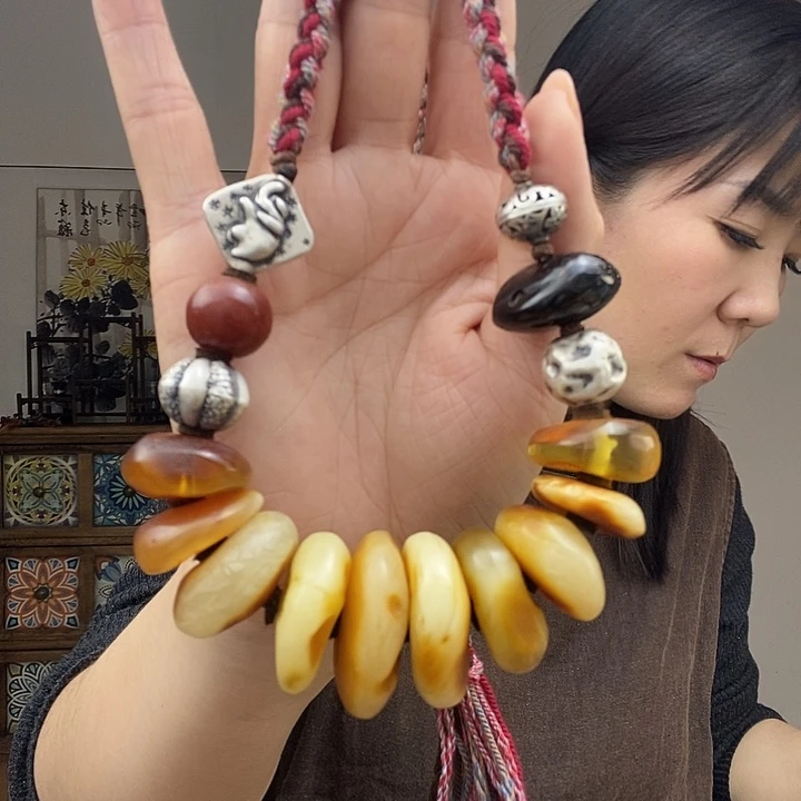 蜜蜡项链未镶嵌项链