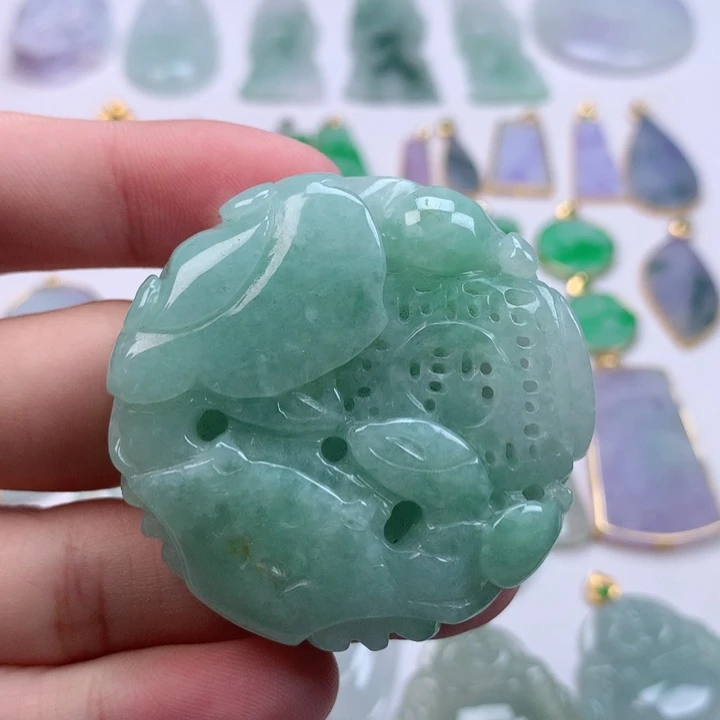 翡翠颈饰未镶嵌缅甸天然翡翠a货