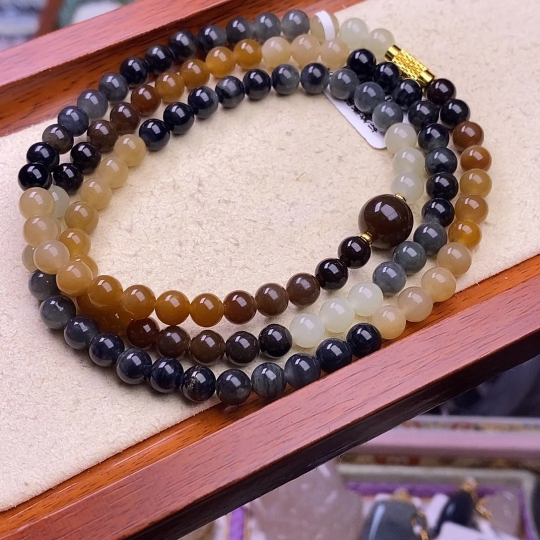 颈饰未镶嵌和田玉新疆楼兰珠链6m