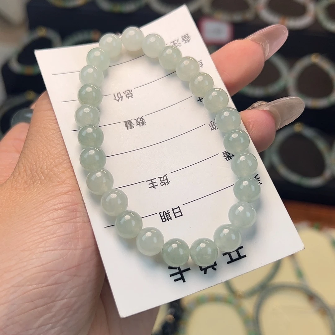 翡翠手串未镶嵌缅甸A货翡翠手串k7.6 012