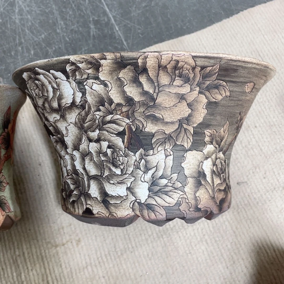 紫砂花盆三****鹅陶瓷多肉花盆精品