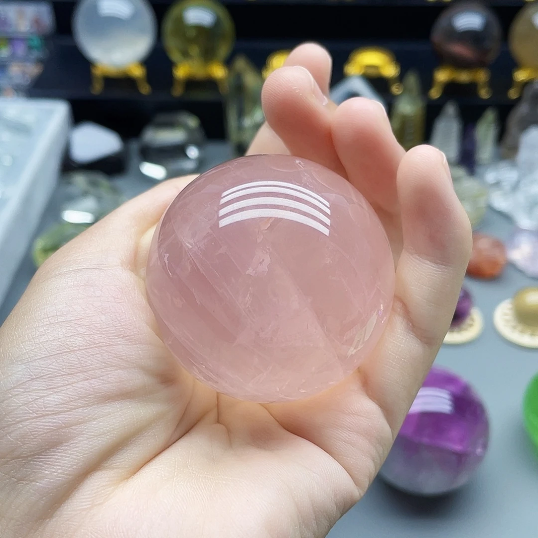 未镶嵌珠宝半成品水晶天然粉水晶六芒星49.9mm