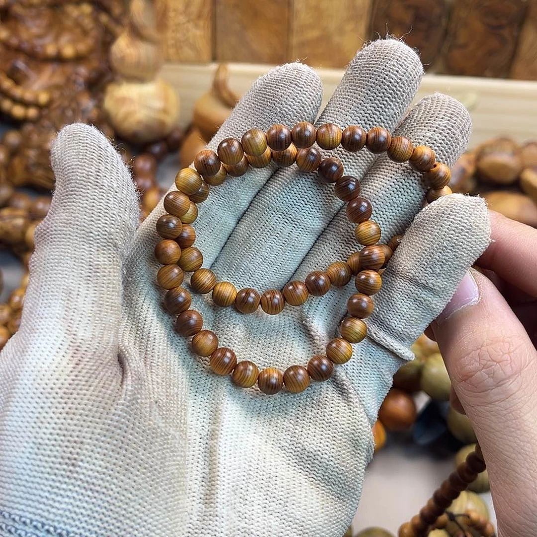 柏木（崖柏）手串/手链06黑油双圈