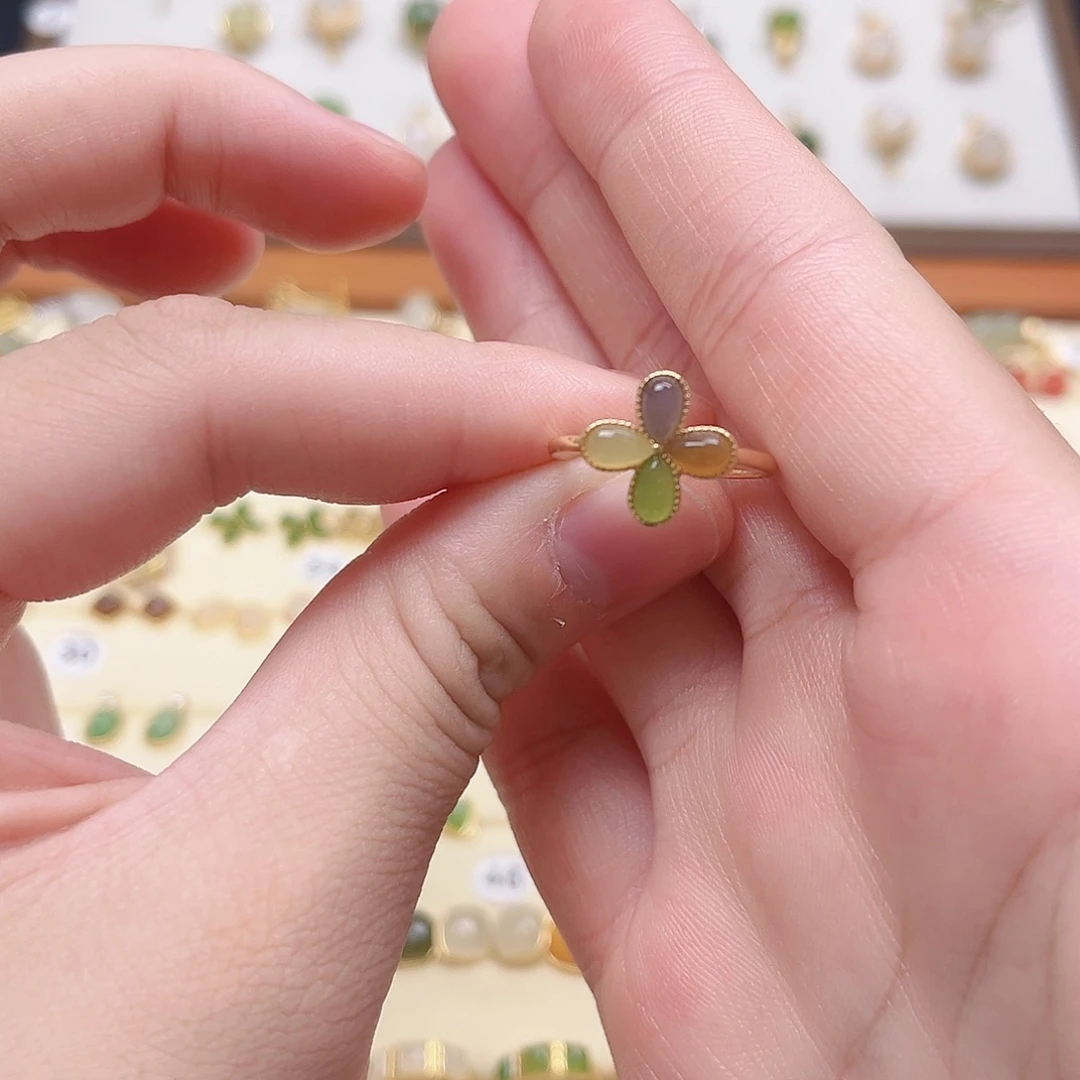 @***爱银S925镶嵌戒指和田玉