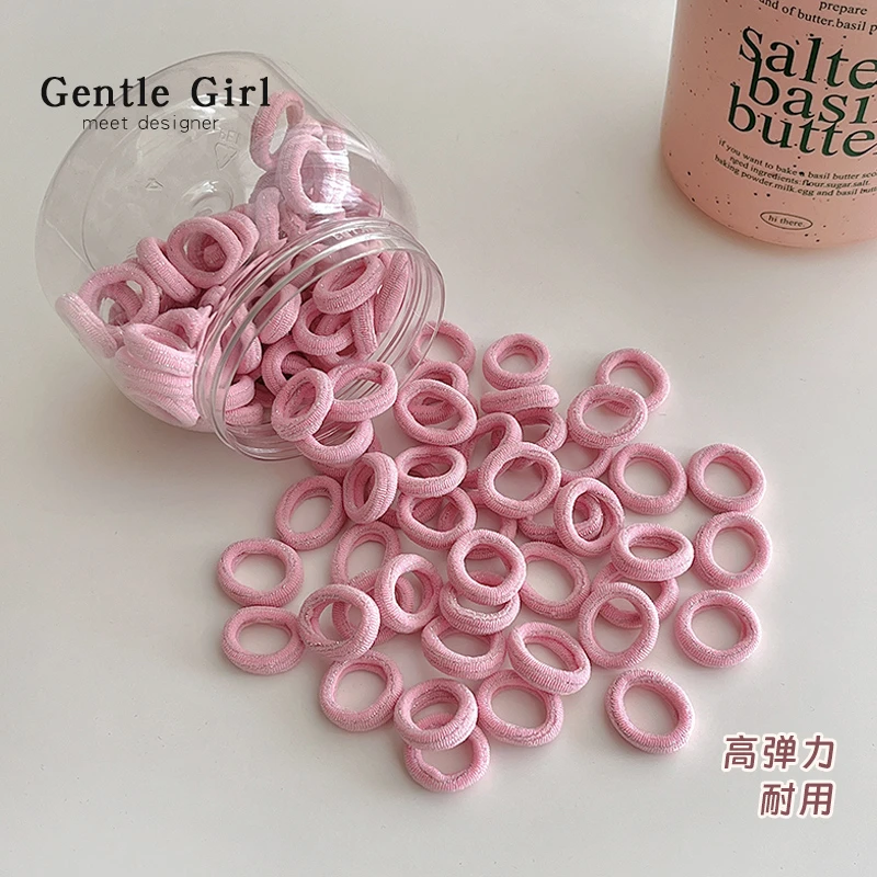 豆沙粉~高弹力不伤发亮丝儿童发圈