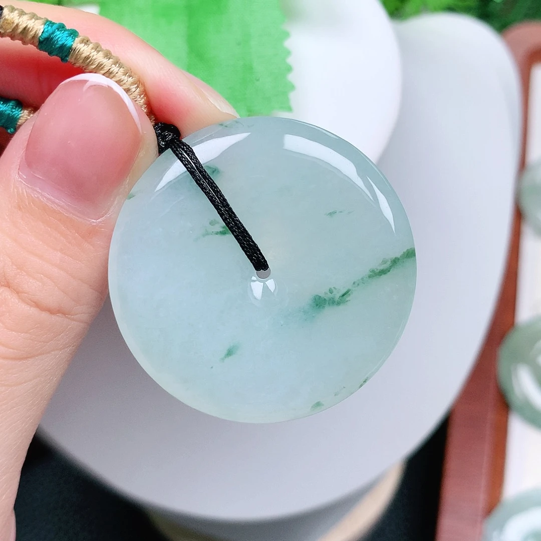 翡翠未镶嵌颈饰平安37.8-5.3