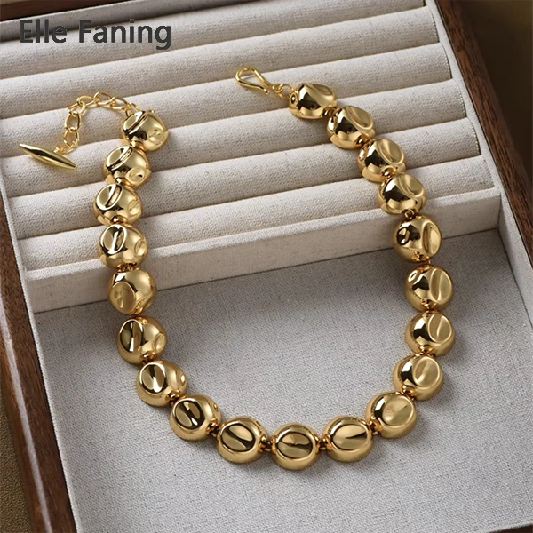 合金项链 芒果优选-重工凹陷半球小众设计感锁骨链