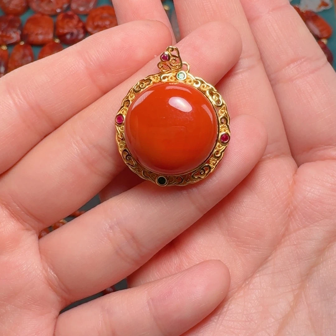 南红玛瑙南红12+银S925镶嵌