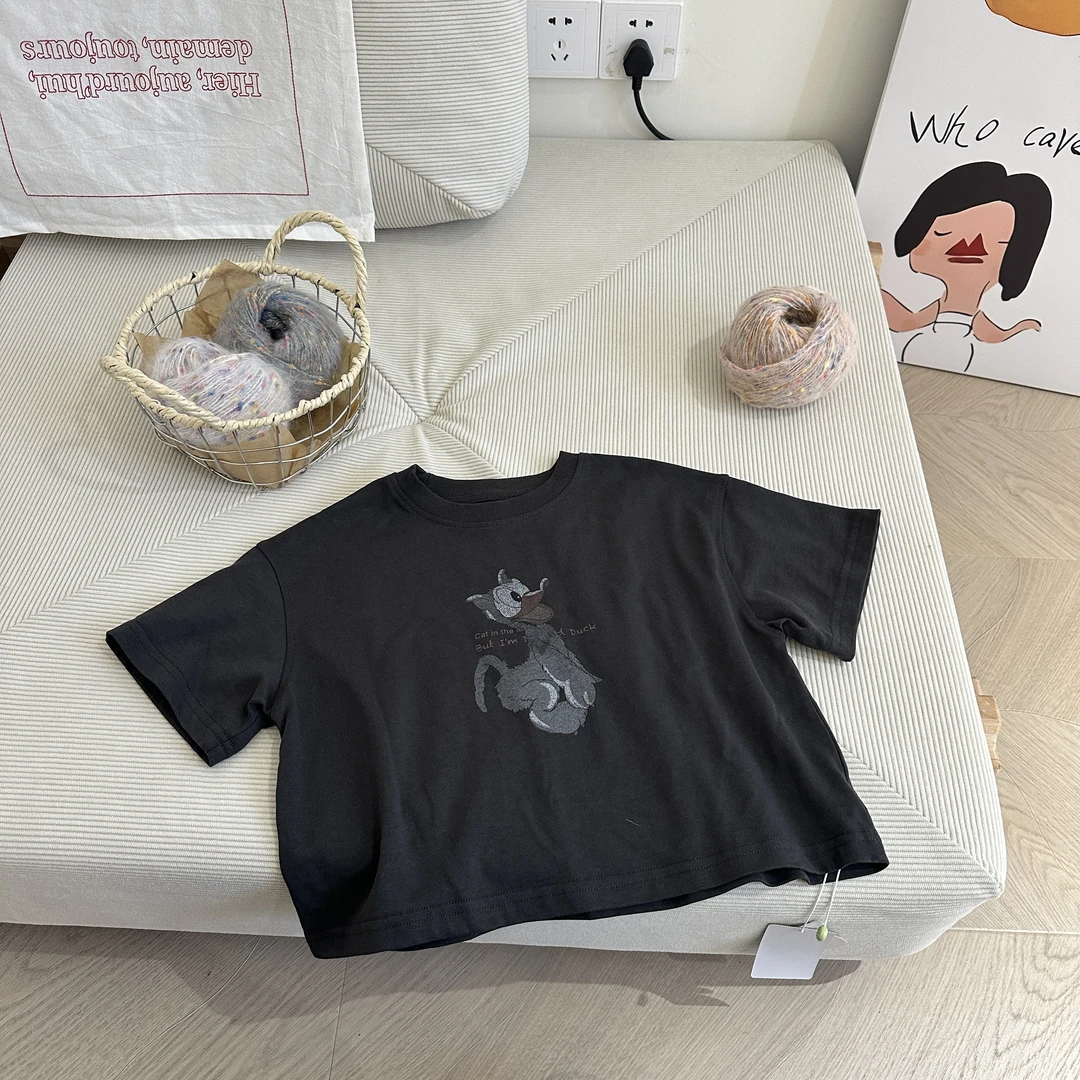 HM014-儿童小童卡通短袖春夏新款T恤韩版男童印花短袖