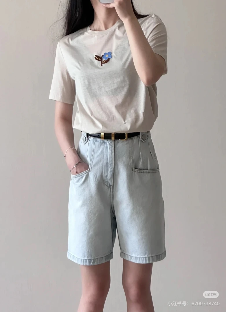 女款牛仔短裤显瘦白色直筒休闲百搭