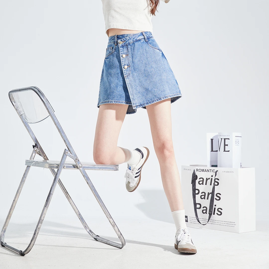 D1036 唐狮夏季新款牛仔短裤女百搭时尚显瘦潮流学院甜美百搭